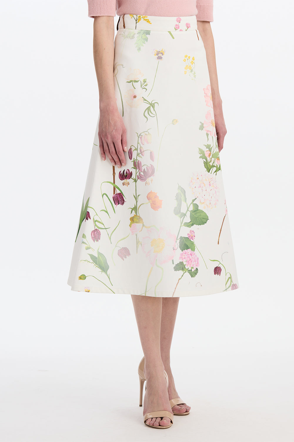 Mixed Botanical Denim Skirt