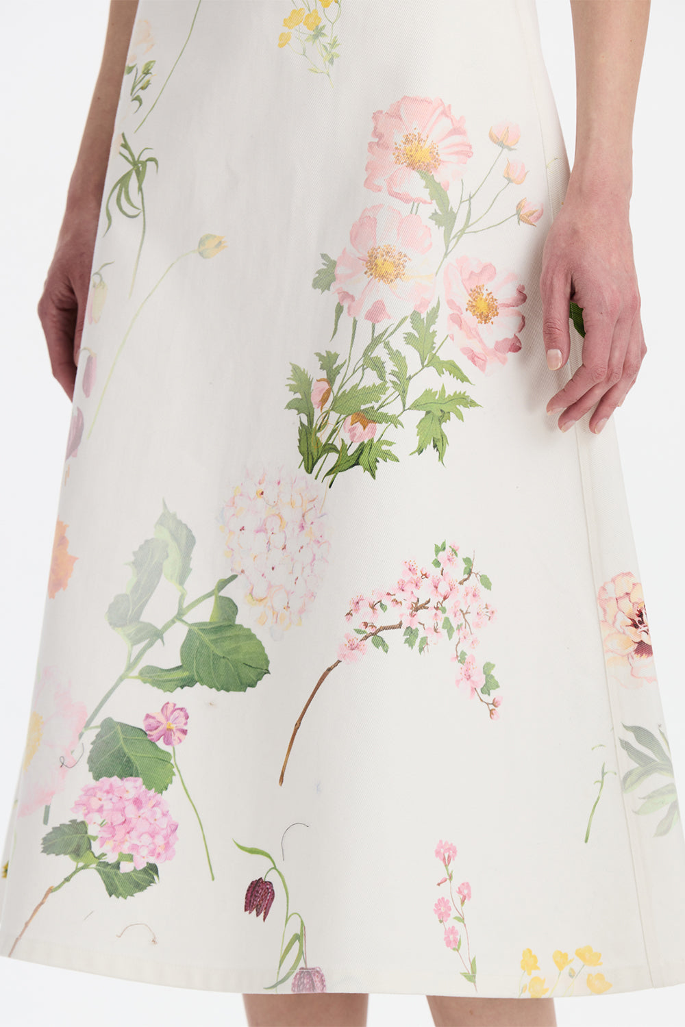 Mixed Botanical Denim Skirt