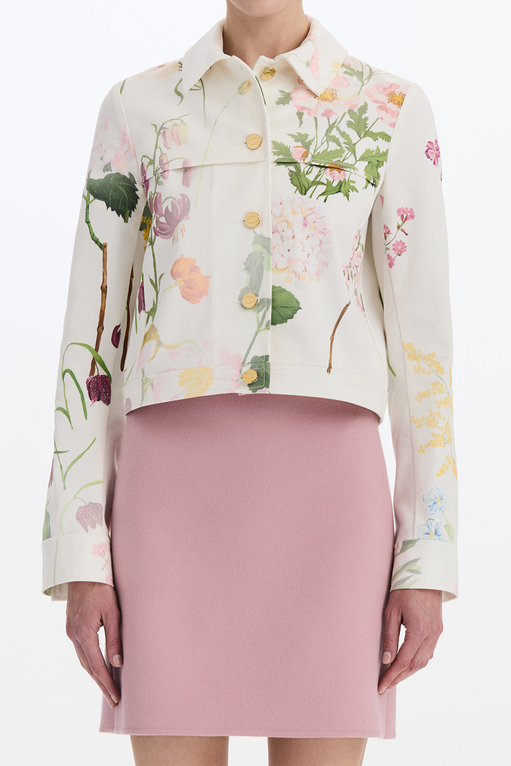 Mixed Botanical Denim Jacket