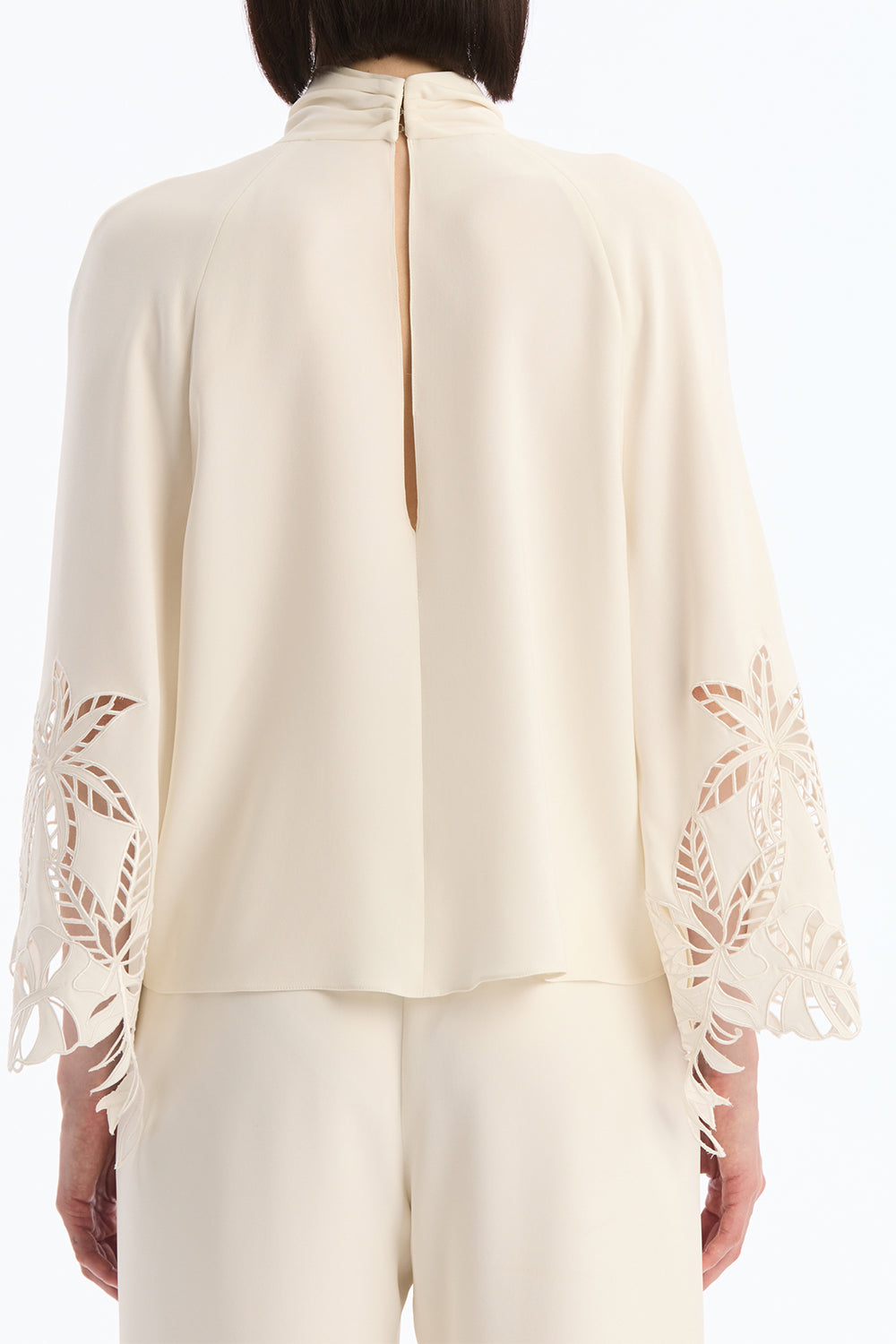 Palm Tree Cutout Georgette Blouse
