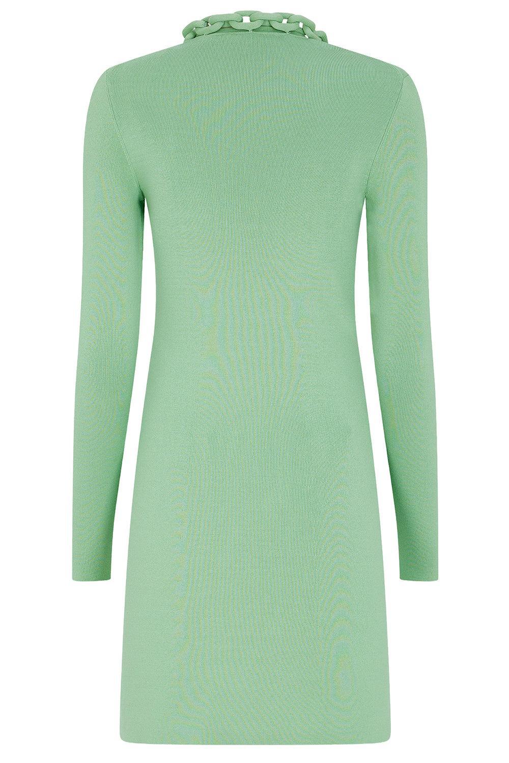 Long Sleeve Short Knit Dress-MINT GREEN-XS-CLOTHINGDRESSCASUAL-RABANNE