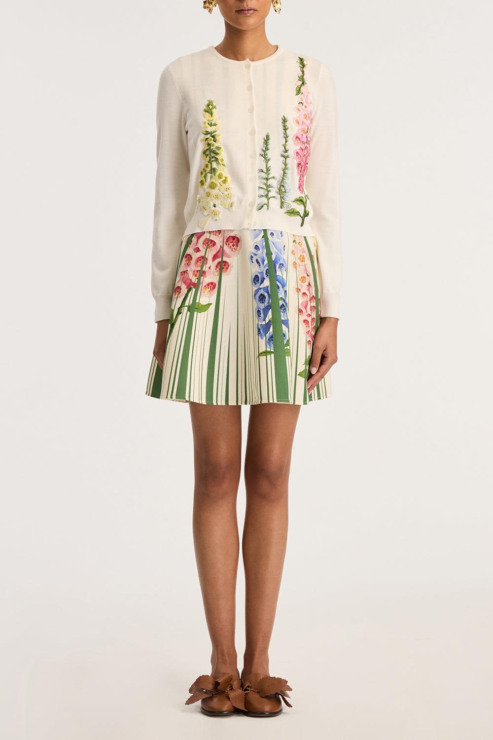 Foxgloves Embroidered Cardigan-IVORY-XS-CLOTHINGTOPCARDIGAN-OSCAR DE LA RENTA