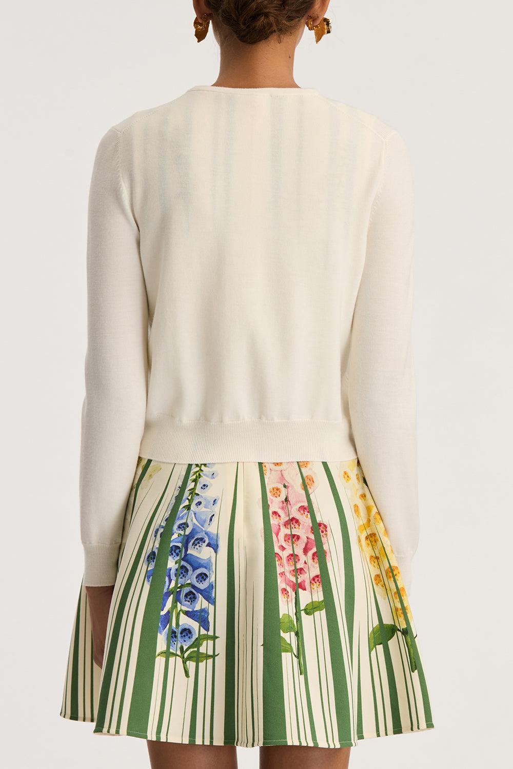 Foxgloves Embroidered Cardigan-IVORY-XS-CLOTHINGTOPCARDIGAN-OSCAR DE LA RENTA