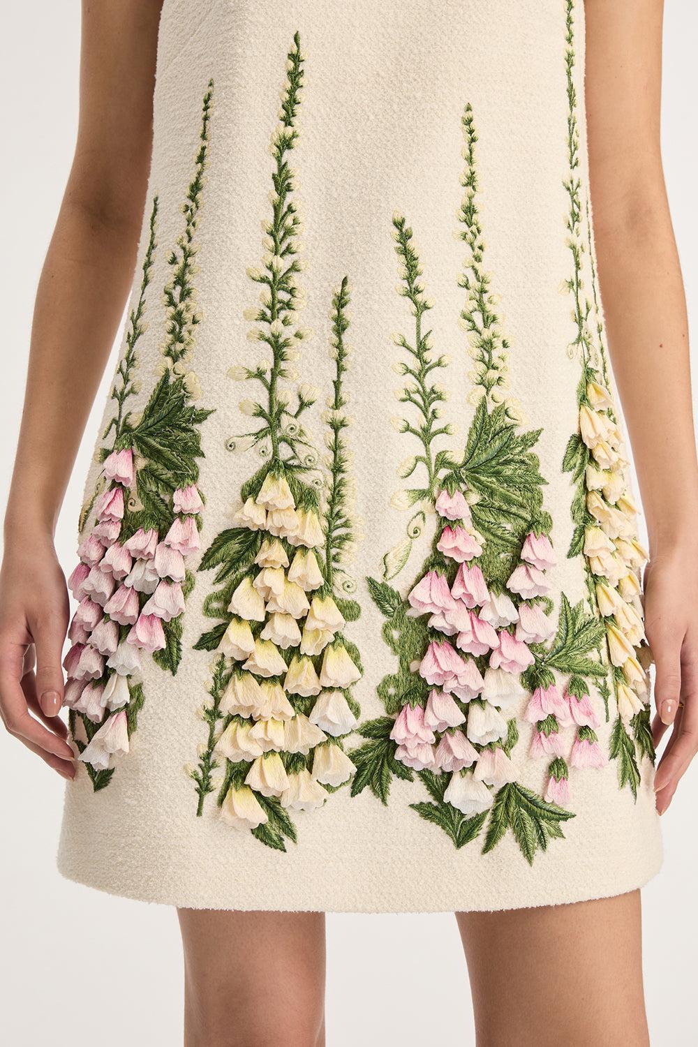 Sleeveless Embroidered Shift Dress-IVORY-4-CLOTHINGDRESSCOCKTAIL-OSCAR DE LA RENTA