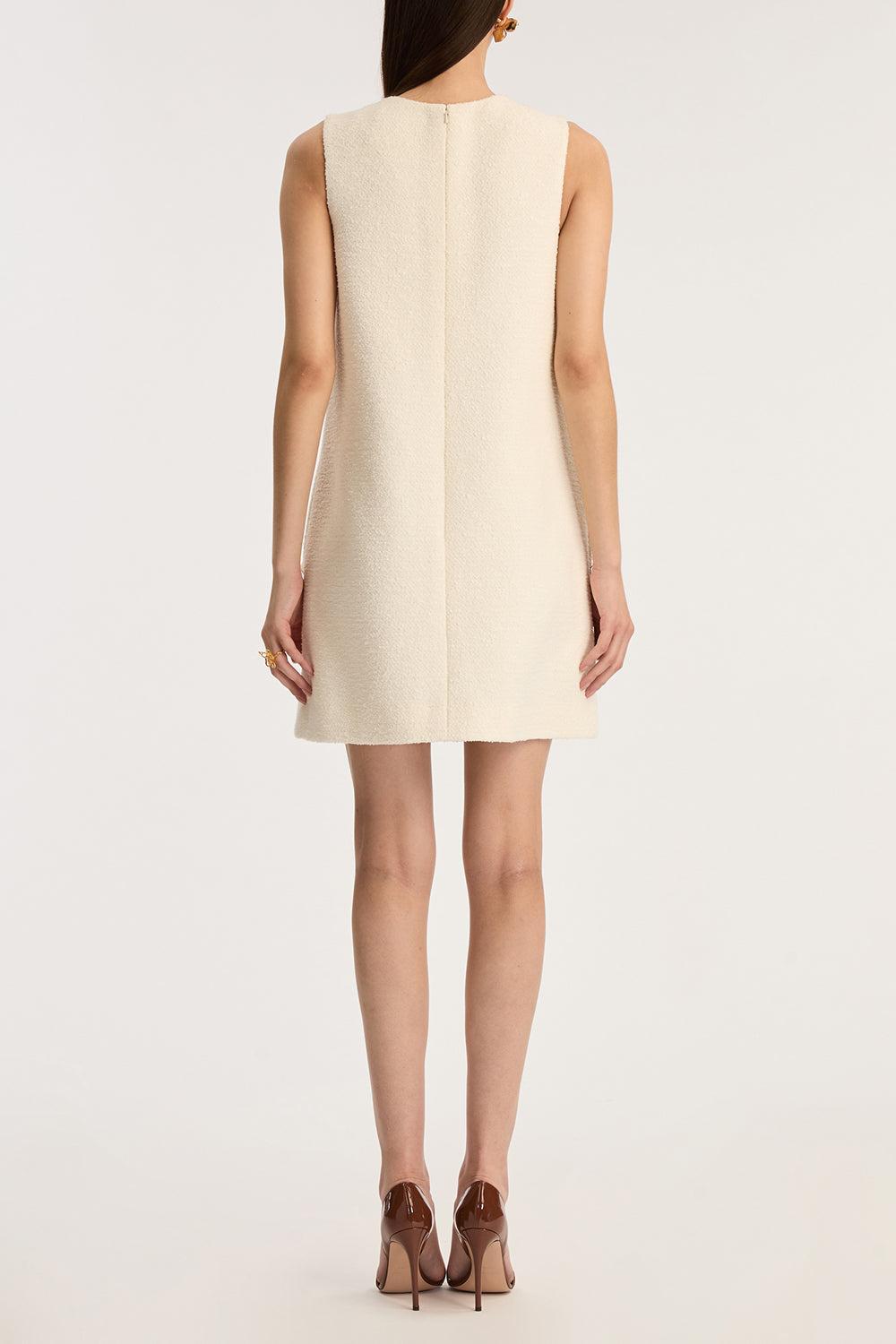 Sleeveless Embroidered Shift Dress-IVORY-4-CLOTHINGDRESSCOCKTAIL-OSCAR DE LA RENTA