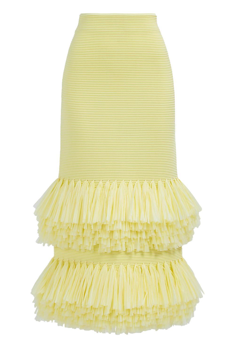 Agave Midi Skirt-LEMON-XS-CLOTHINGSKIRTMAXI-AJE