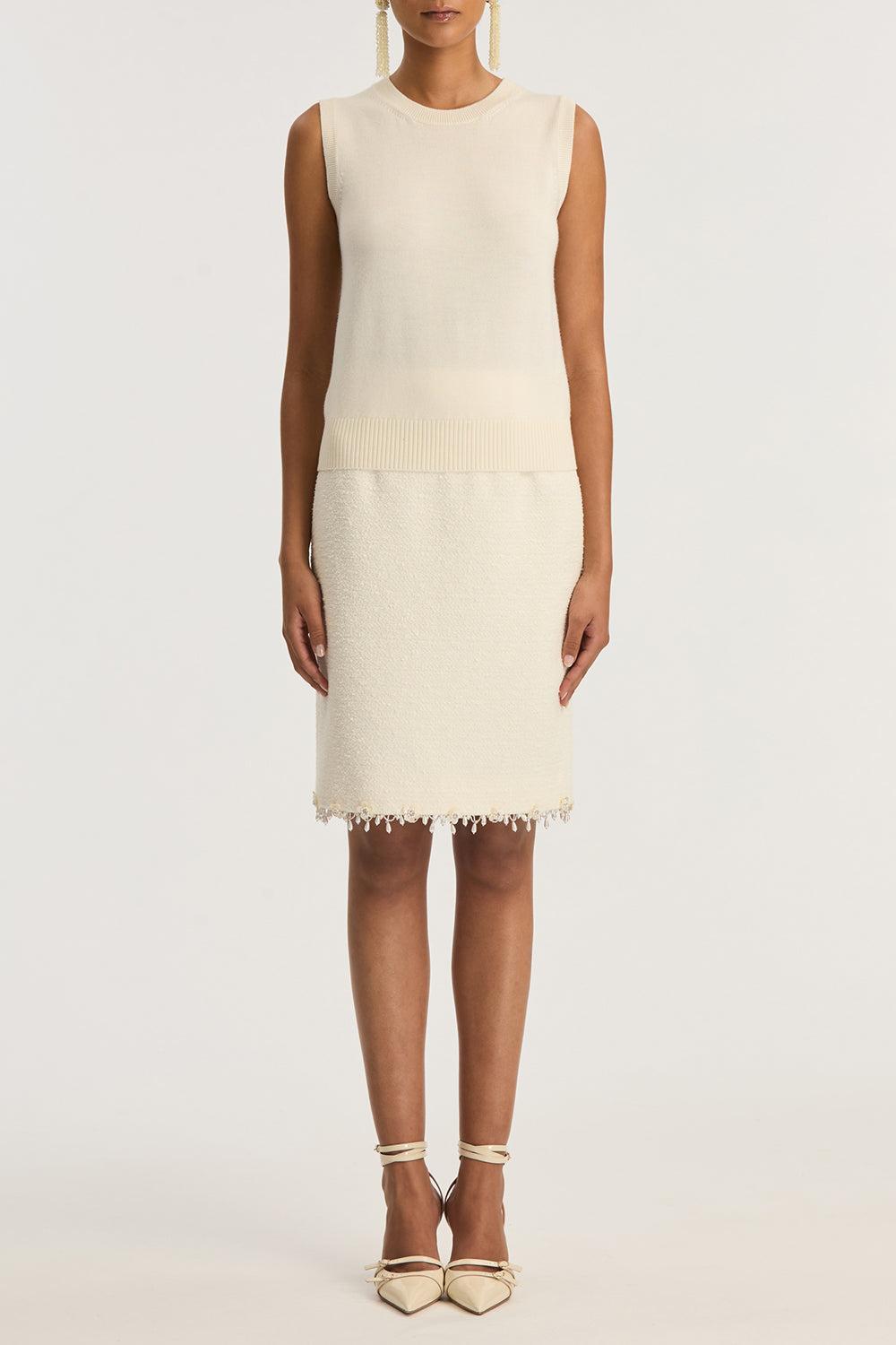 Solid Tank-IVORY-XS-CLOTHINGTOPTANK-OSCAR DE LA RENTA