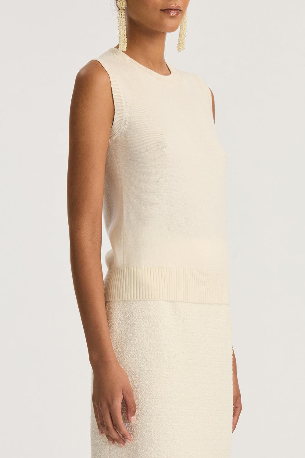 Solid Tank-IVORY-XS-CLOTHINGTOPTANK-OSCAR DE LA RENTA