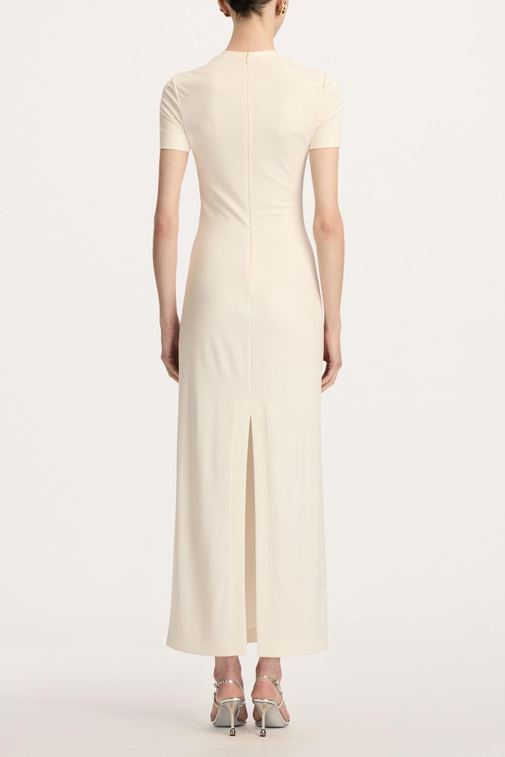 Short Sleeve Alliums Jersey Dress-BLUE/WHITE-4-CLOTHINGDRESSCASUAL-OSCAR DE LA RENTA