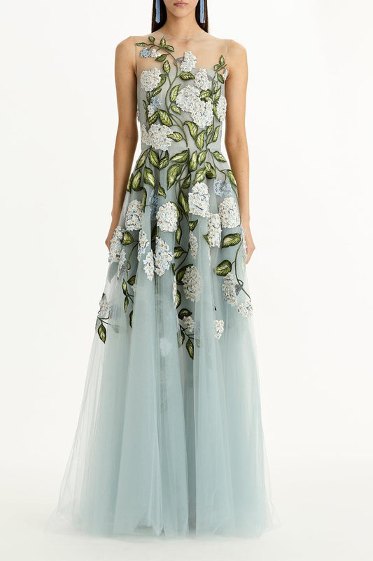 Sleeveless Porcelain Flower Gown-BLUE-10-CLOTHINGDRESSGOWN-OSCAR DE LA RENTA