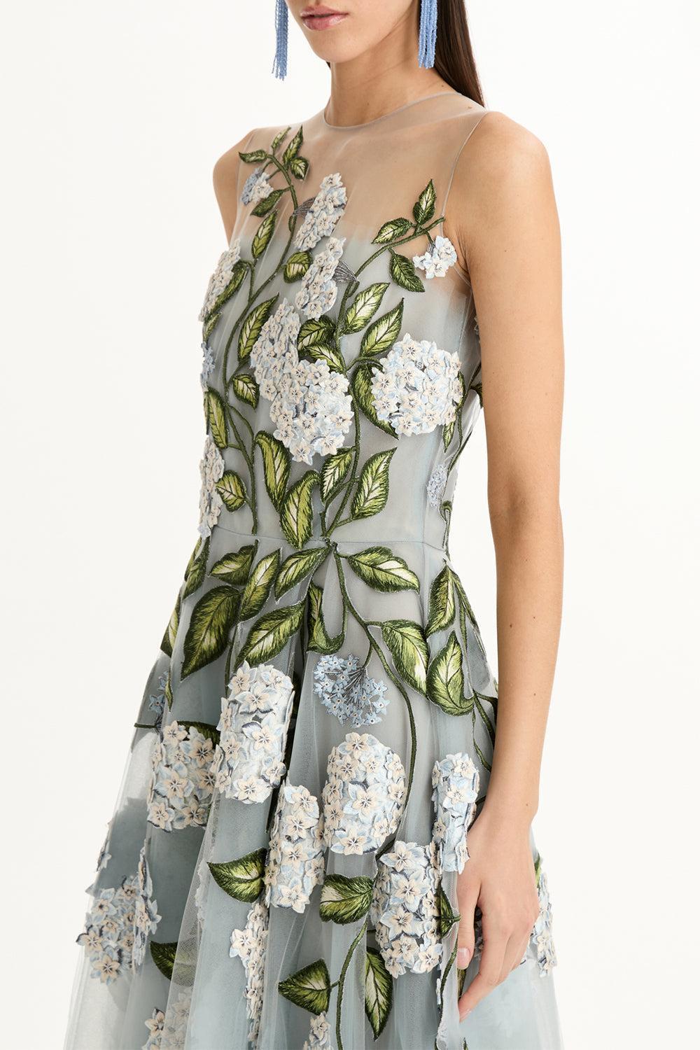 Sleeveless Porcelain Flower Gown-BLUE-10-CLOTHINGDRESSGOWN-OSCAR DE LA RENTA