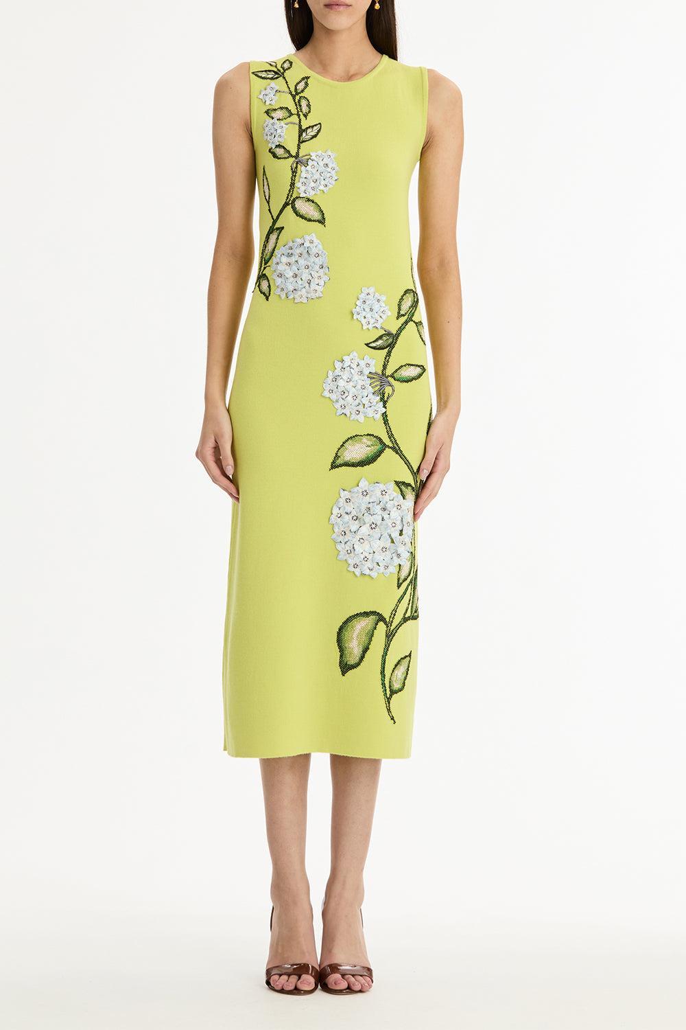 Sleeveless Relaxed Long Dress-GREEN-S-CLOTHINGDRESSCASUAL-OSCAR DE LA RENTA