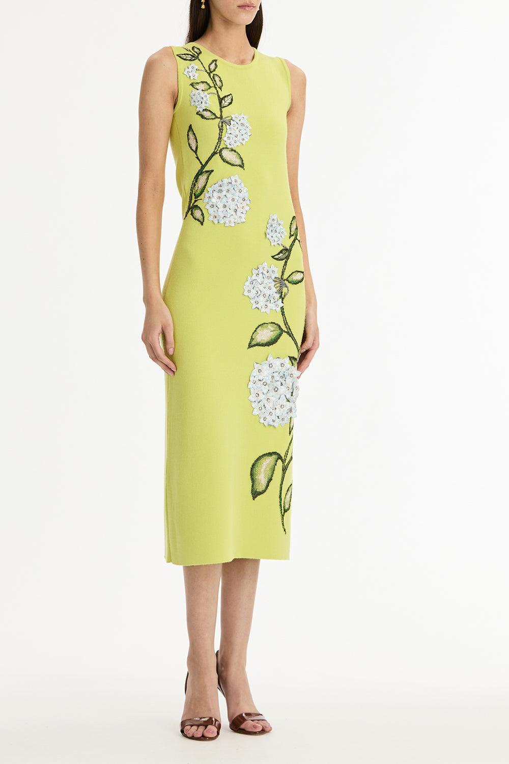 Sleeveless Relaxed Long Dress-GREEN-S-CLOTHINGDRESSCASUAL-OSCAR DE LA RENTA