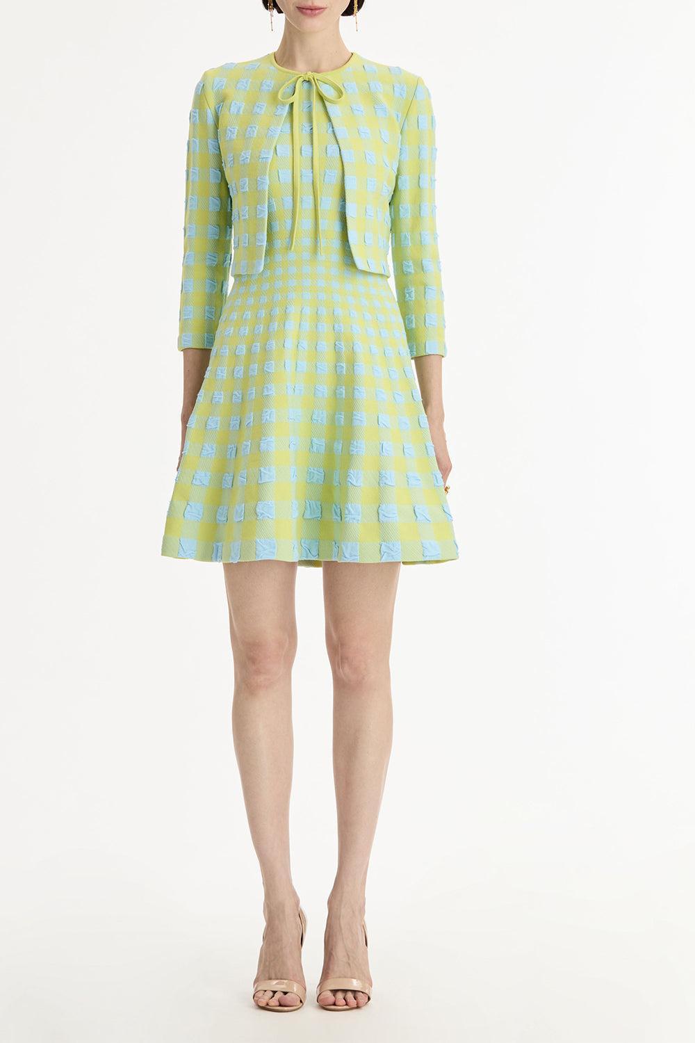 Gingham Cardigan-GREEN-XS-CLOTHINGTOPCARDIGAN-OSCAR DE LA RENTA