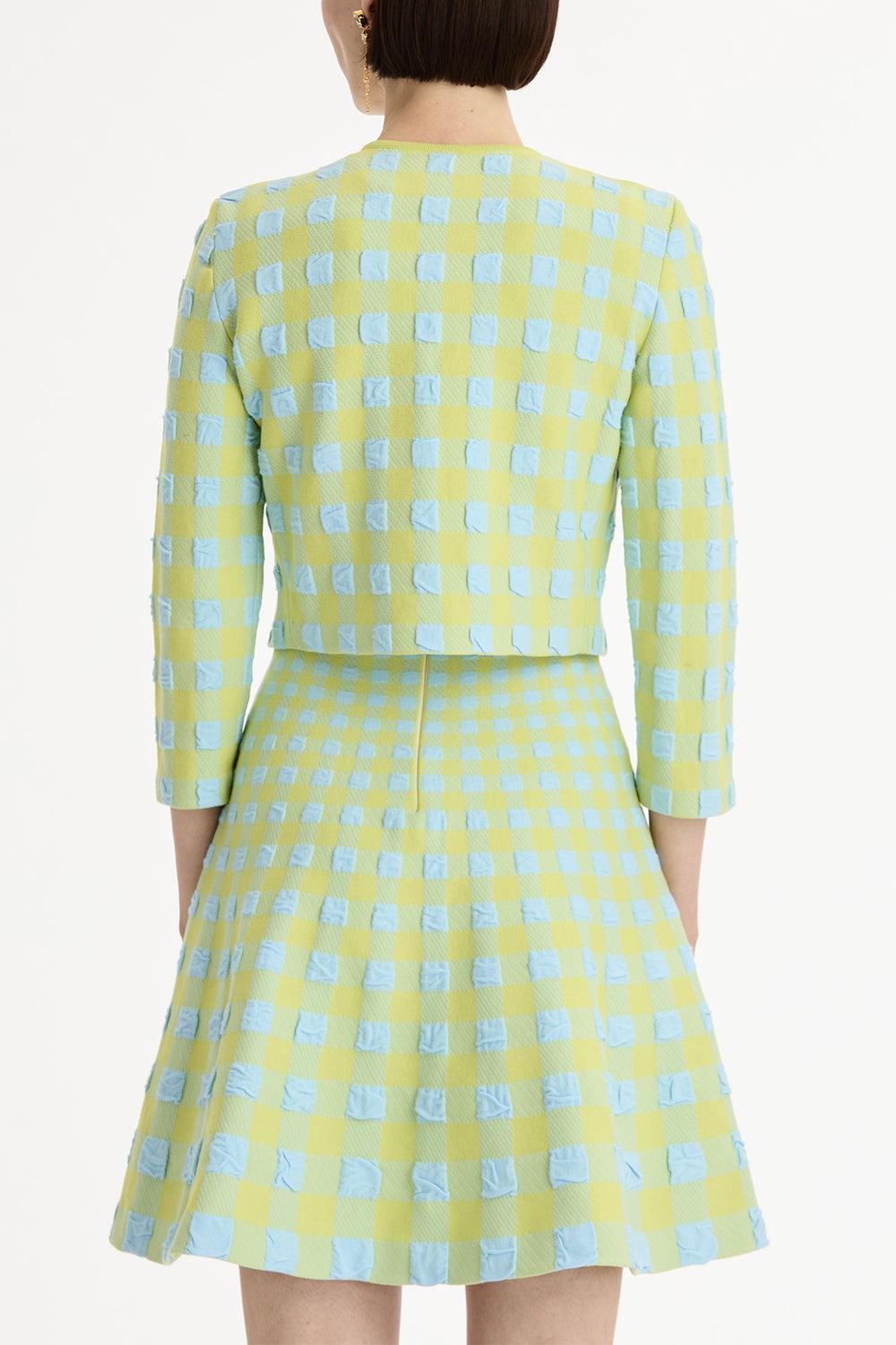 Gingham Cardigan-GREEN-XS-CLOTHINGTOPCARDIGAN-OSCAR DE LA RENTA