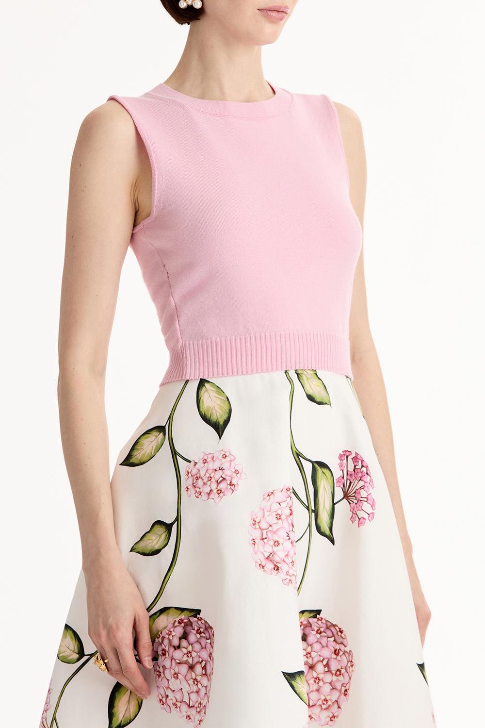 Sleeveless Knit Tank - Pink-PINK-XS-CLOTHINGTOPKNITS-OSCAR DE LA RENTA