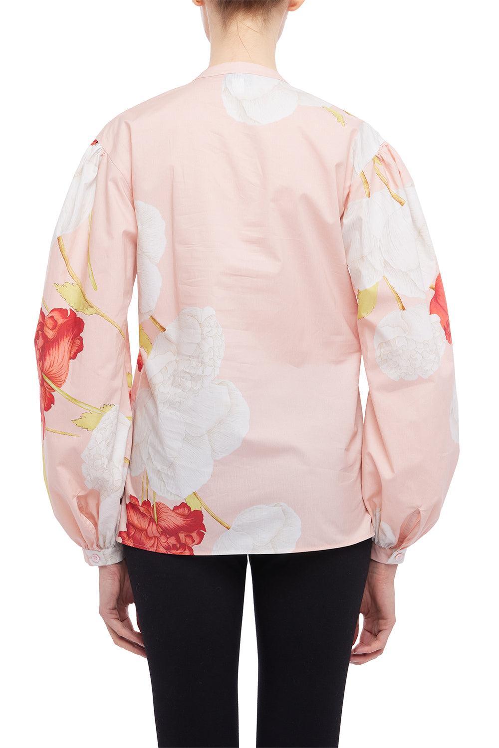 Long Sleeve Blossoms Blouse-ROSEMULT-38-CLOTHINGTOPBLOUSE-GIAMBATTISTA VALLI