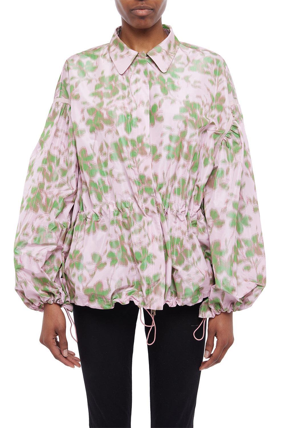 Floral Drawstring Coat-ROSEMULT-38-CLOTHINGJACKETCASUAL-GIAMBATTISTA VALLI