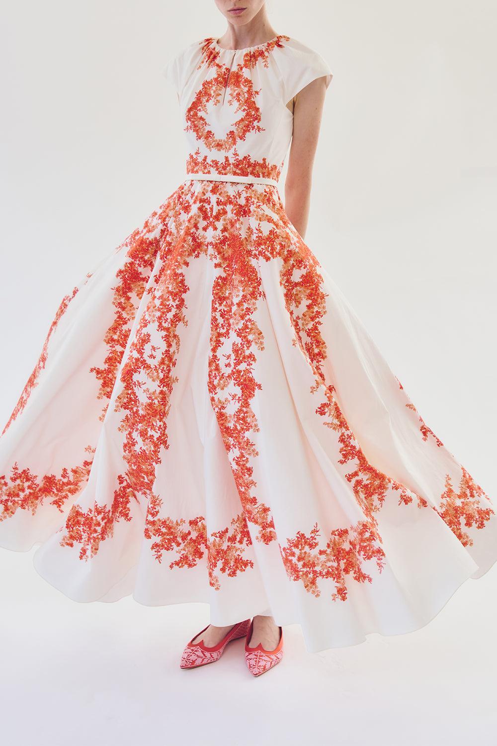 Cap Sleeve Floral Maxi Dress-MULTI-40-CLOTHINGDRESSCASUAL-GIAMBATTISTA VALLI