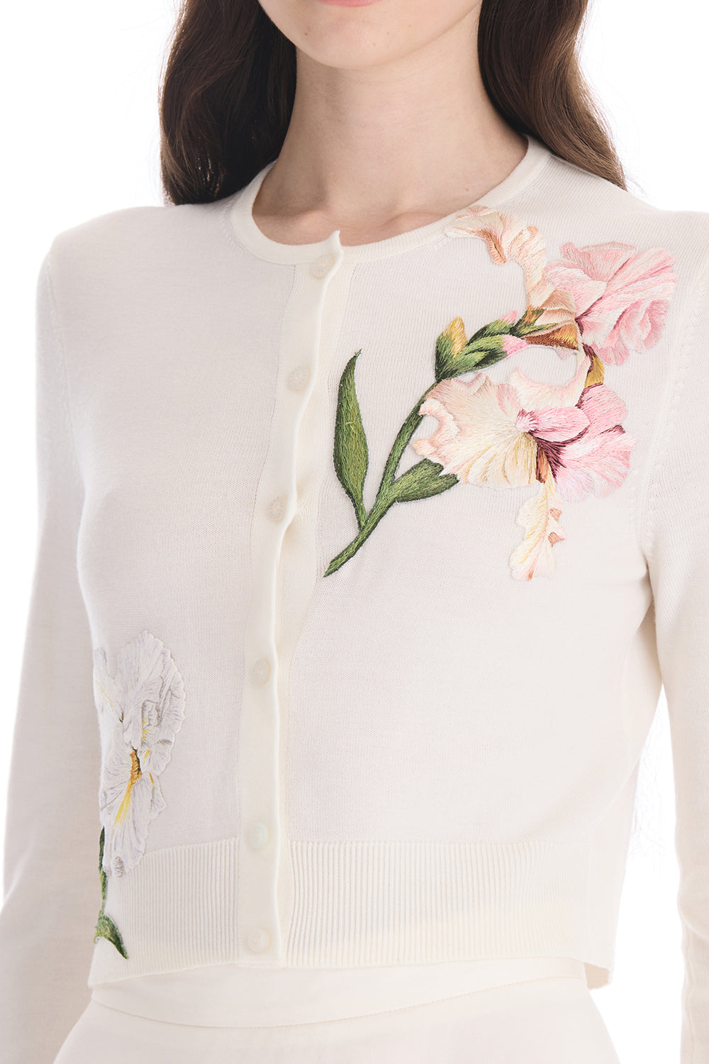 Embroidered Crysanthemum Cardigan