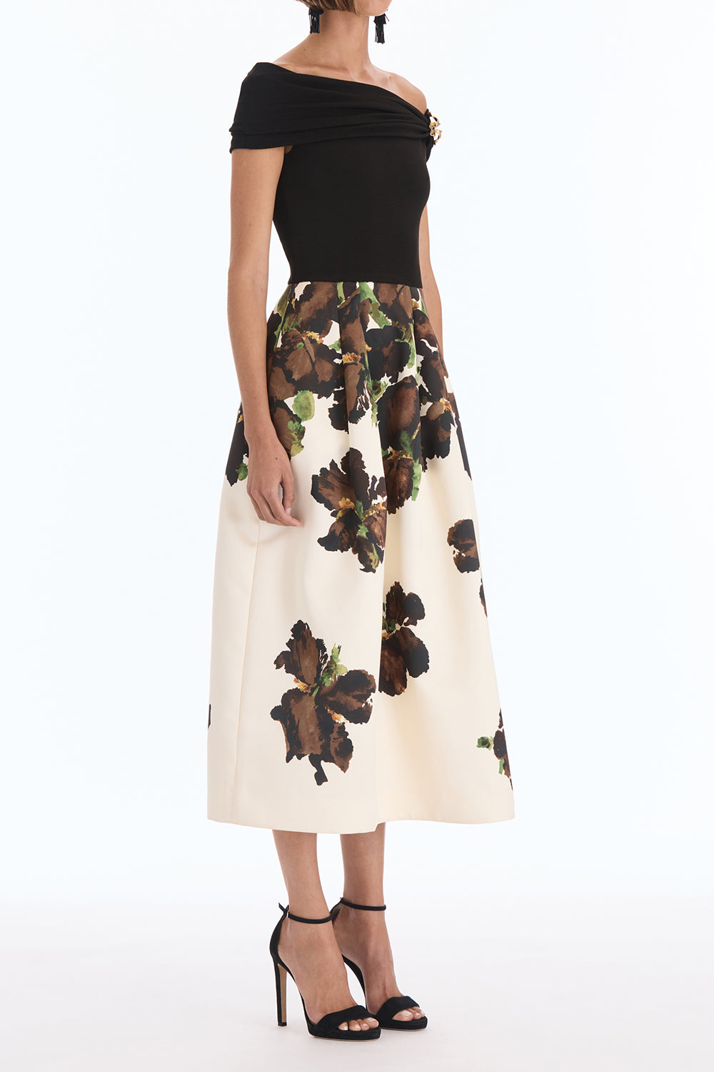 Off Shoulder Watercolor Iris Dress