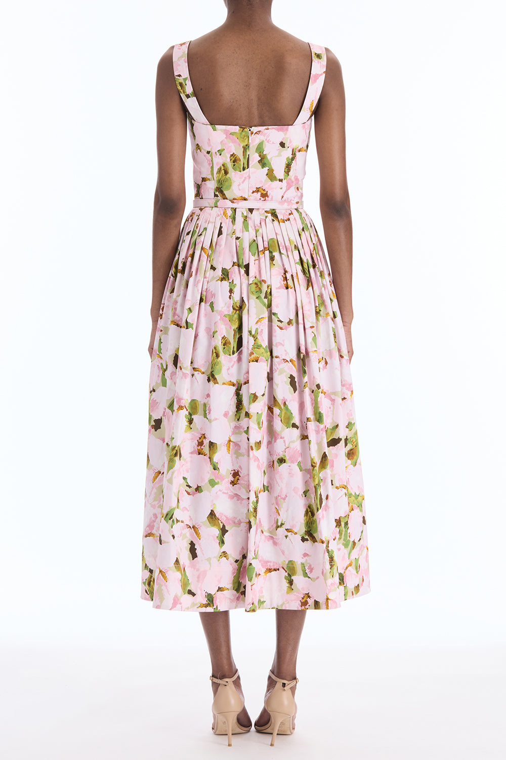 Sleeveless Watercolor Iris Poplin Day Dress