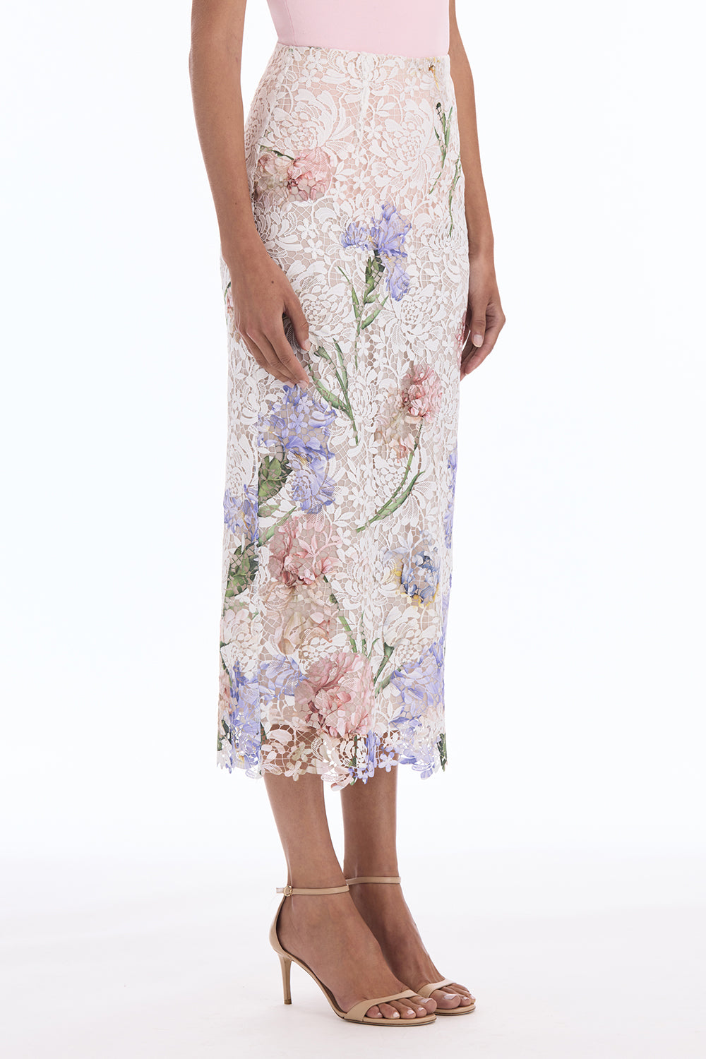 Iris Printed Lace Pencil Skirt-WHITE-4-CLOTHINGSKIRTMIDI-OSCAR DE LA RENTA