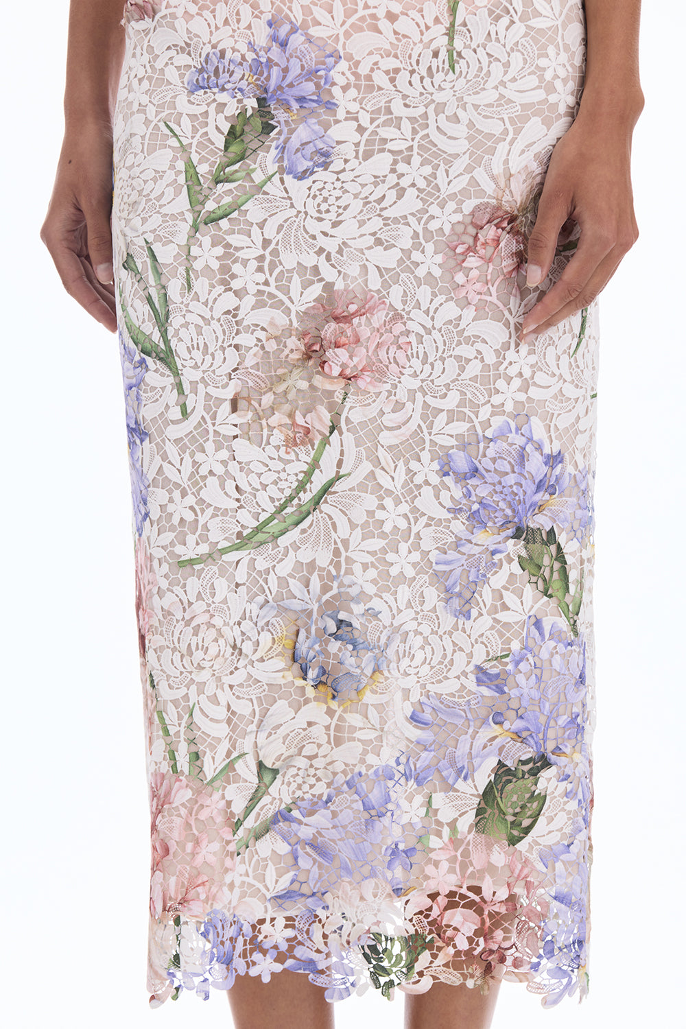  Iris Printed Lace Pencil Skirt-WHITE-4-CLOTHINGSKIRTMIDI-OSCAR DE LA RENTA 