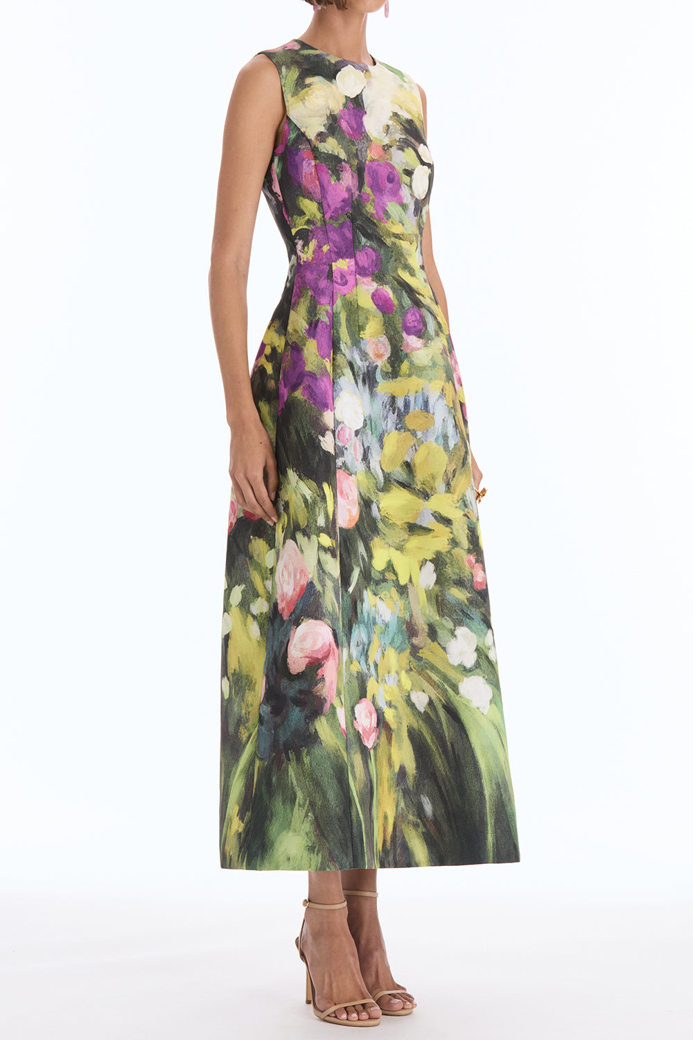 Sleeveless Abstract Garden Cocktail Dress