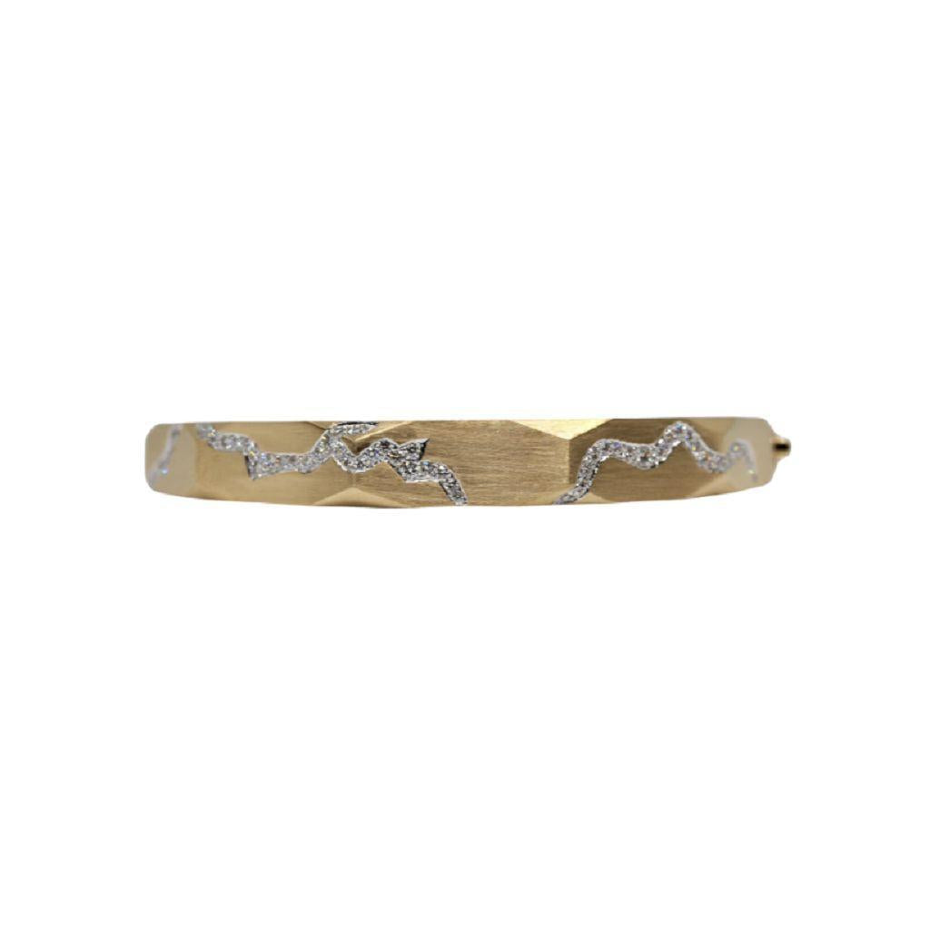 Diamond Enigma Kintsugi Bangle Bracelet-YELLOW GOLD-JEWELRYFINE JEWELBRACELET O-ARUNASHI