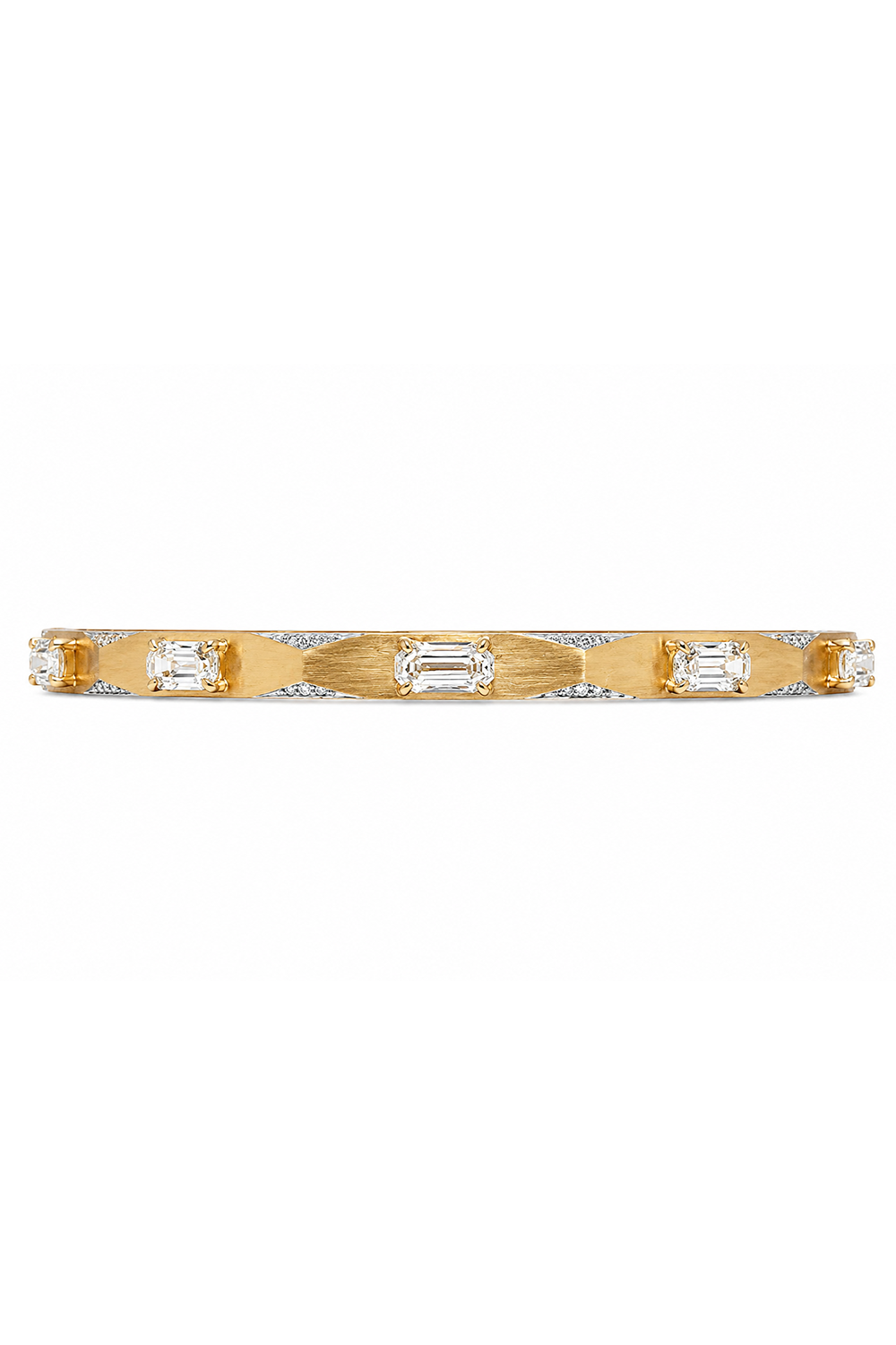 Diamond Five Oval Geometric Enigma Bangle Bracelet