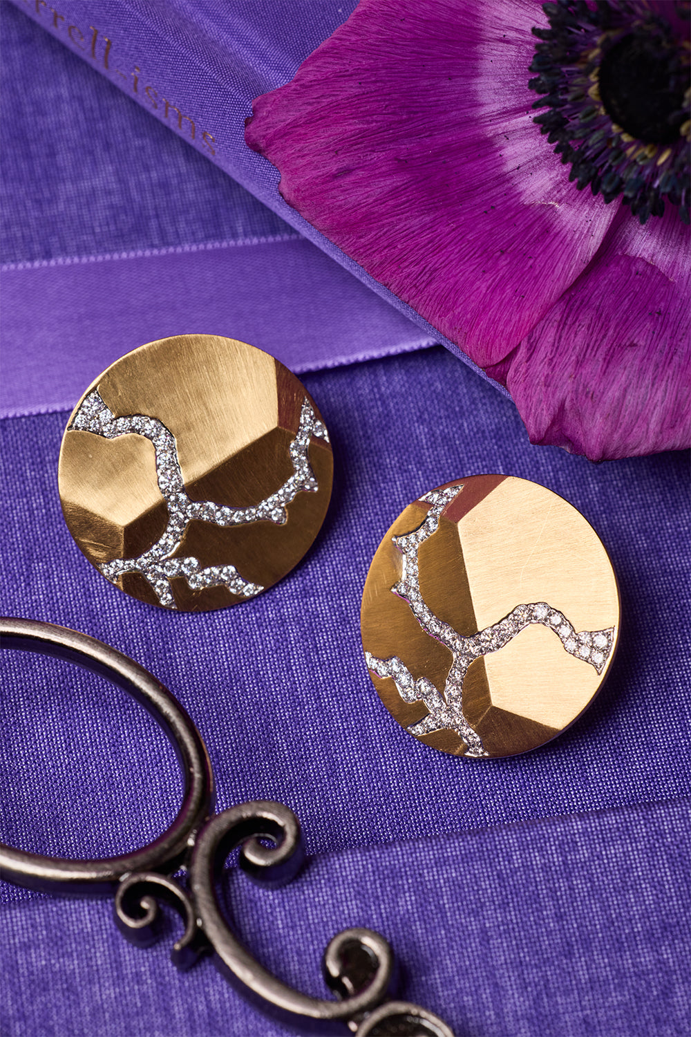 Diamond Enigma Button Earrings