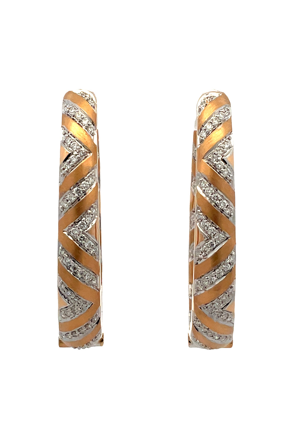 Diamond Chevron Hoop Earrings
