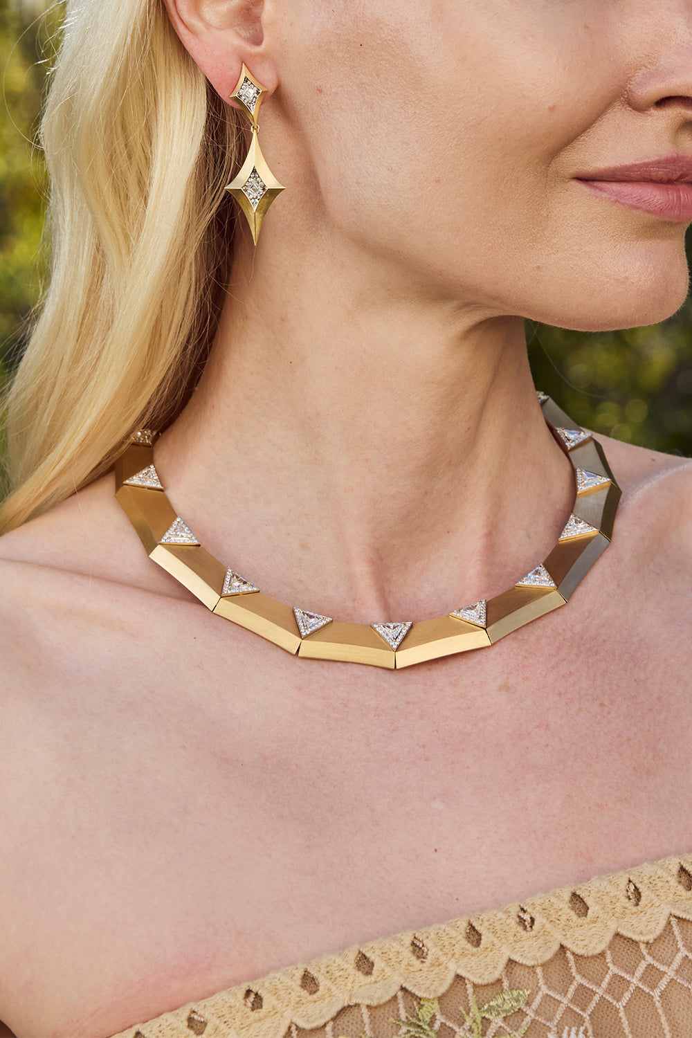 Diamond Triangle Enigma Necklace