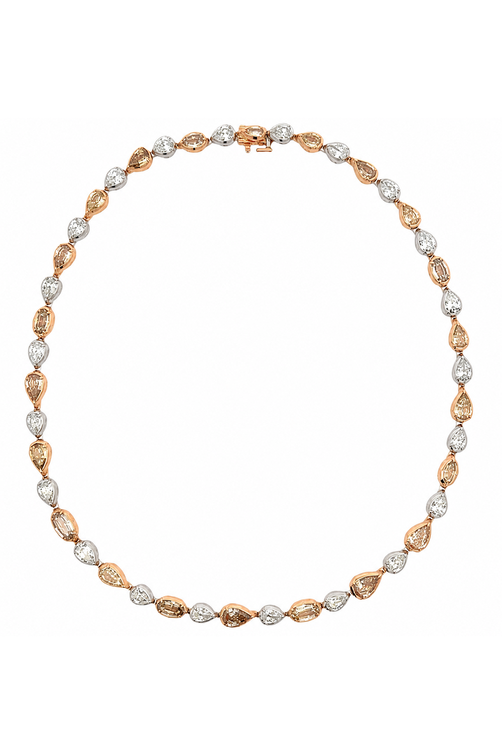 Brown Diamond Pear Stepcut Necklace