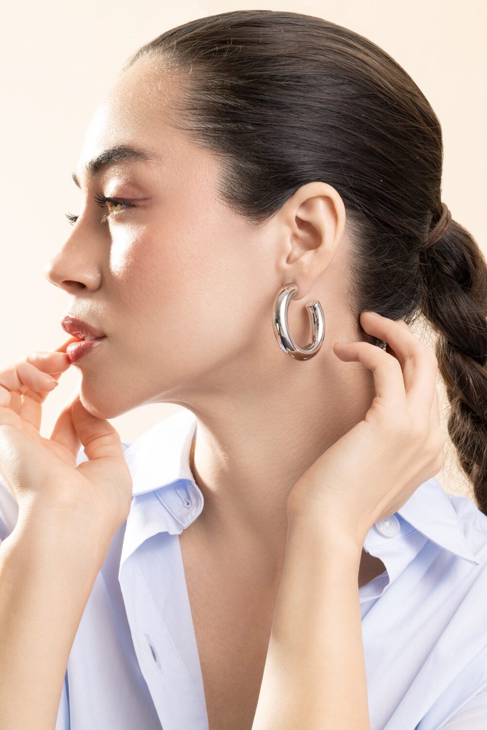 Jamma Mini Hoop Earrings - 1in-SILVER-JEWELRYBOUTIQUEEARRING-JENNIFER FISHER