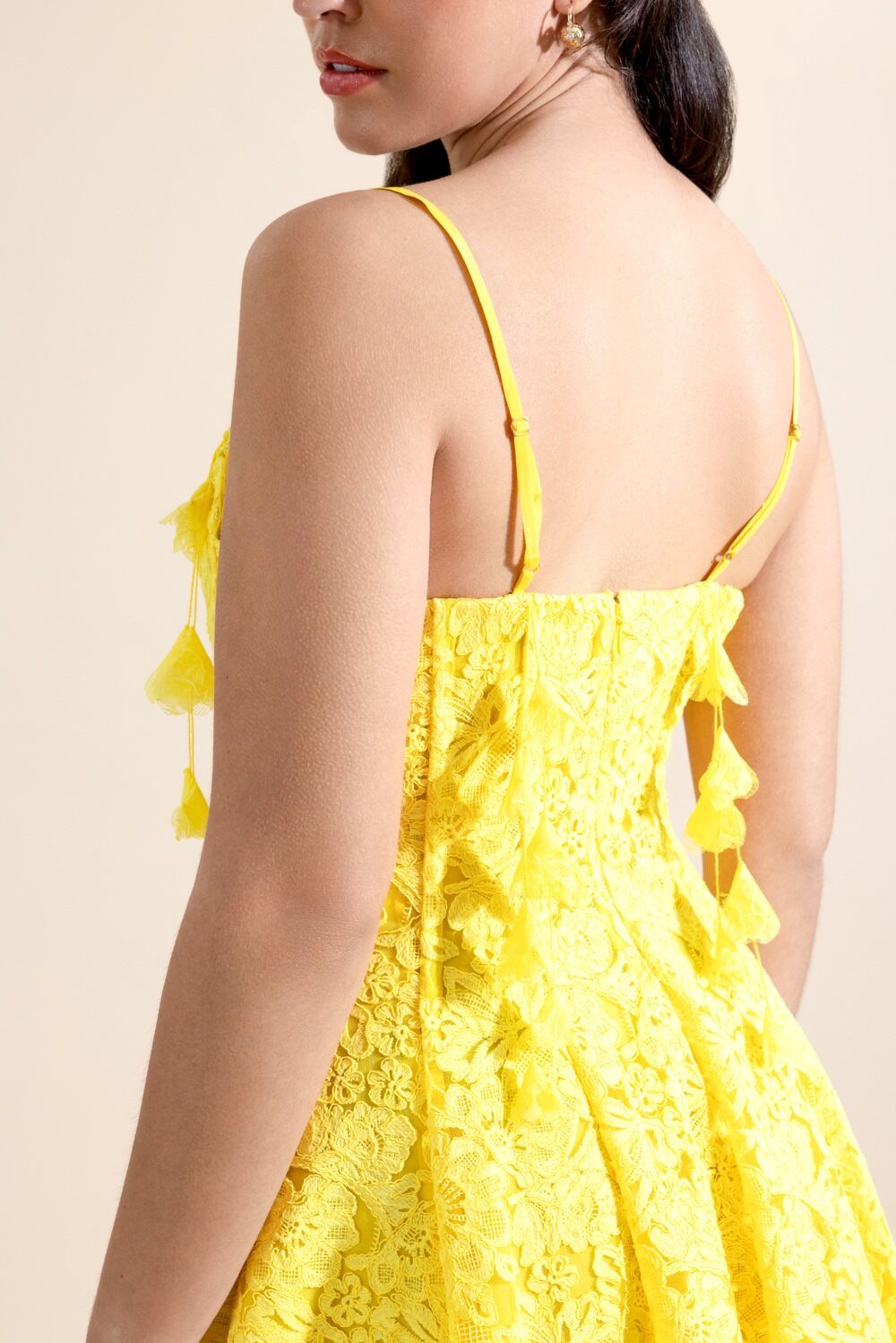 Corset Flare Short Dress-YELLOW-XS-CLOTHINGDRESSCASUAL-CAMILLA