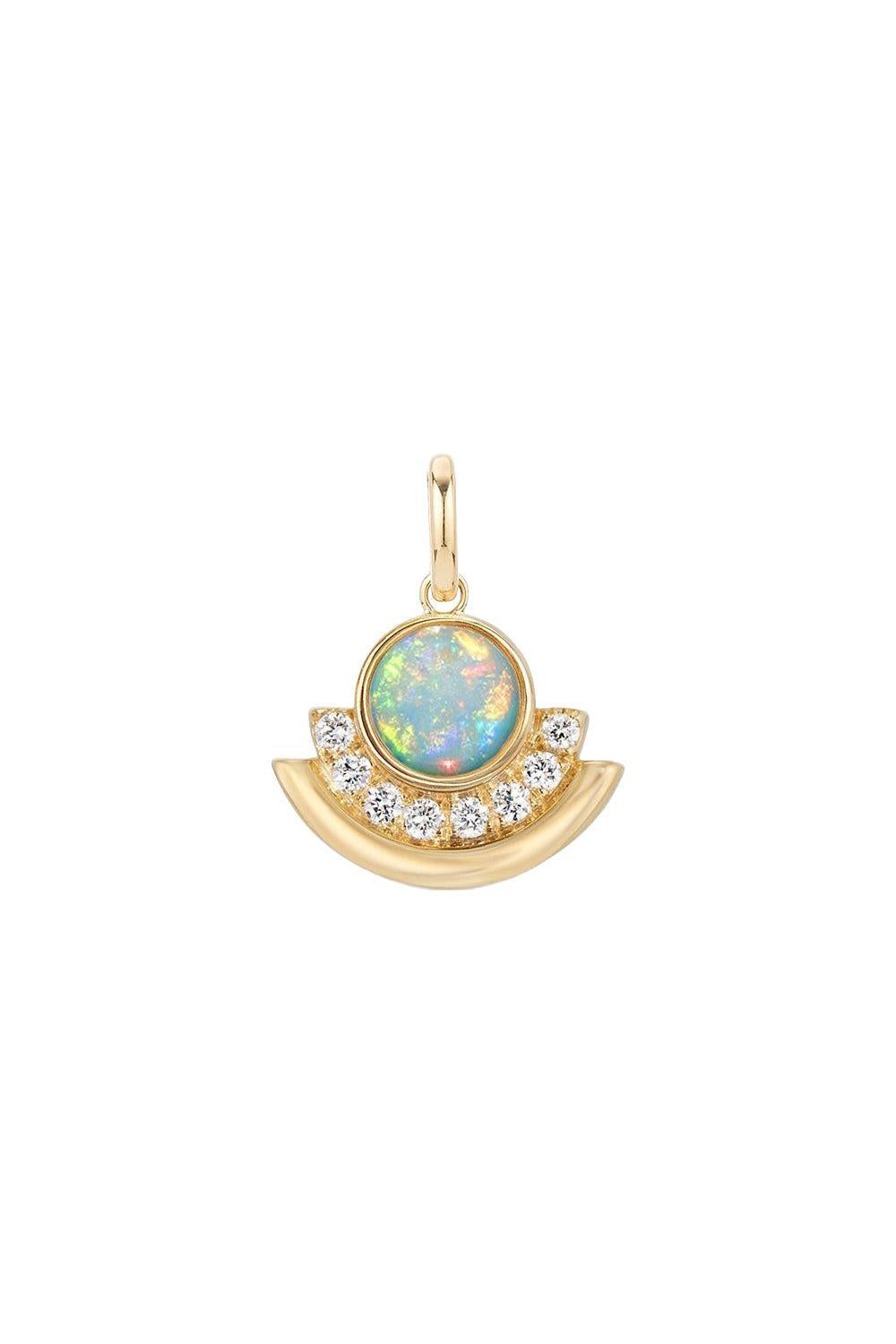 Opal Arc Charm-YELLOW GOLD-JEWELRYFINE JEWELPENDANT-CASEY PEREZ