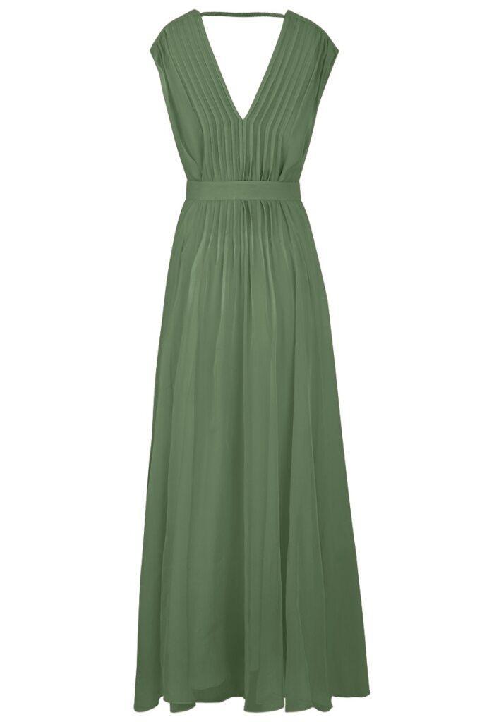 Crispy Volume Dress-GREEN-S-CLOTHINGDRESSCASUAL-BRUNELLO CUCINELLI