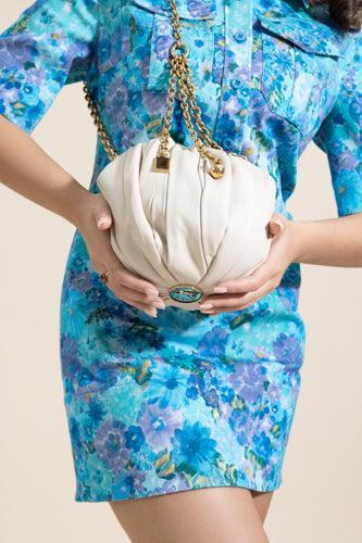 Chloé Plissé Shoulder Bag-CREAM-HANDBAGSHOULDER-CHLOÉ