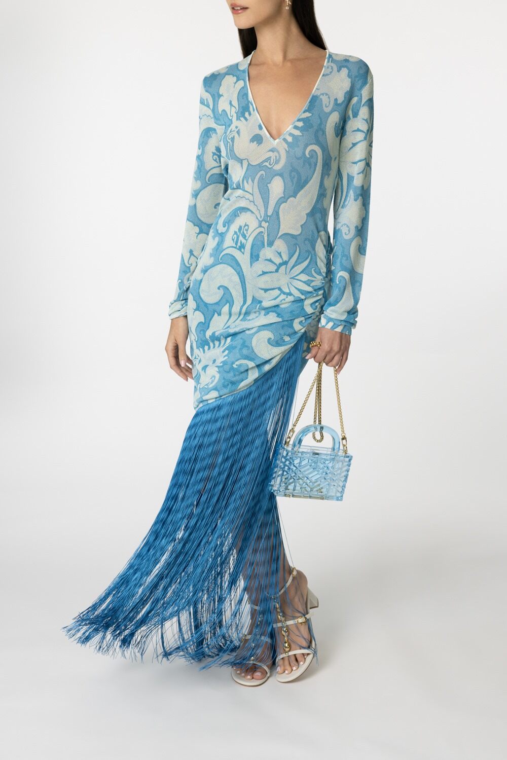 Long Sleeve Fringe Dress | ETRO Marissa Collections Long Sleeve Fringe Dress | ETRO Marissa Collections