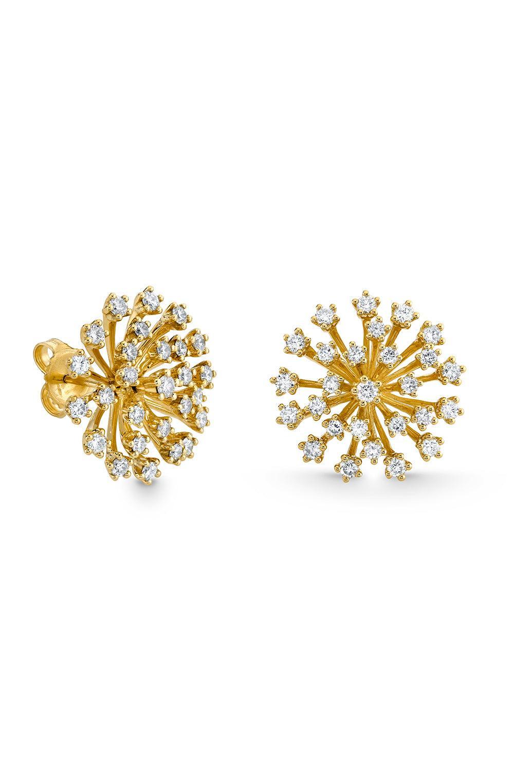 Diamond Burst Flower Earrings-YELLOW GOLD-M-JEWELRYFINE JEWELEARRING-SYDNEY EVAN