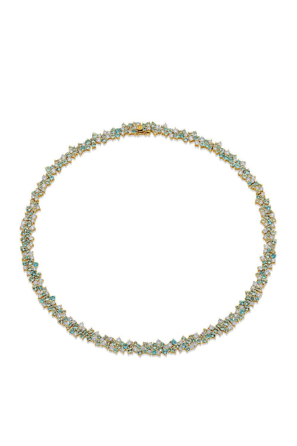 Wide Cocktail Eternity Necklace-YELLOW GOLD-JEWELRYFINE JEWELNECKLACE O-SYDNEY EVAN