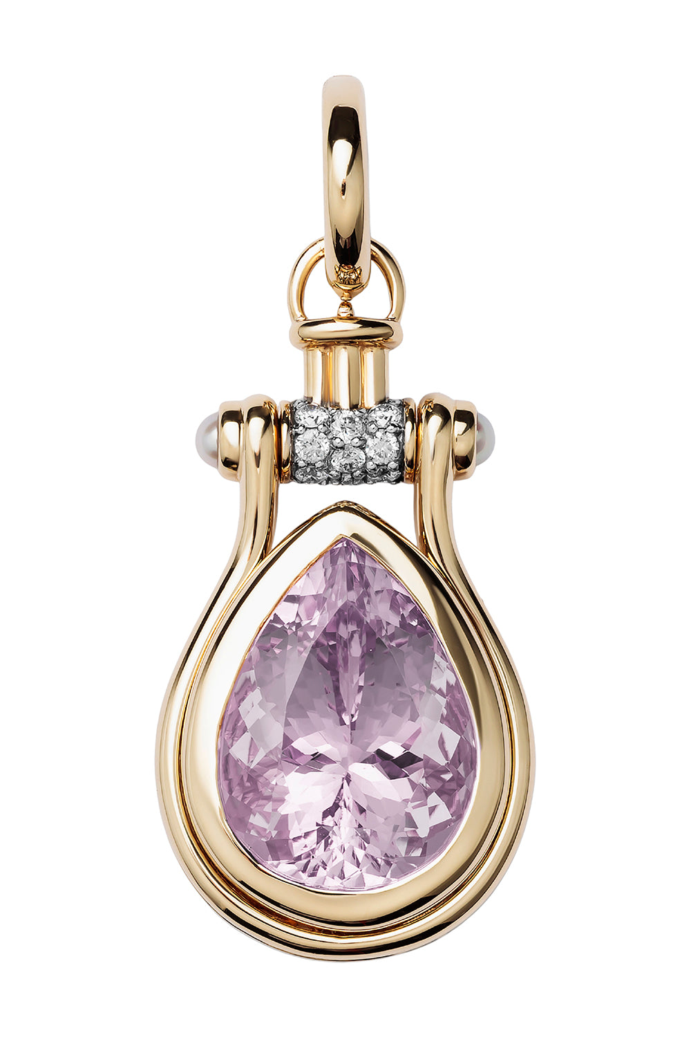  Amethyst Pendulum Pear Pendant-YELLOW GOLD-JEWELRYFINE JEWELPENDANT-MASON & BOOKS 