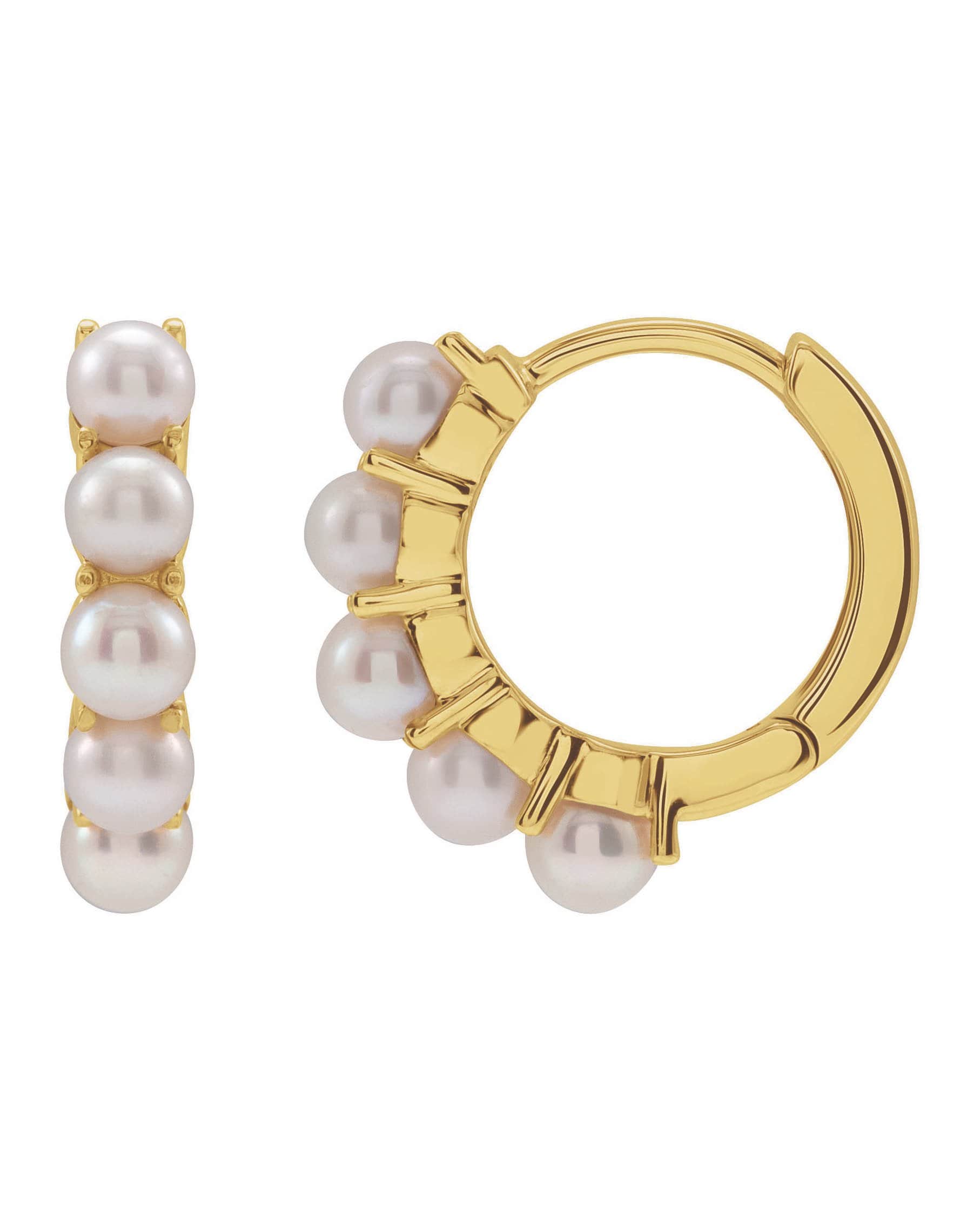 302 FINE JEWELRY-Freshwater Pearl Hoop Earrings-YELLOW GOLD