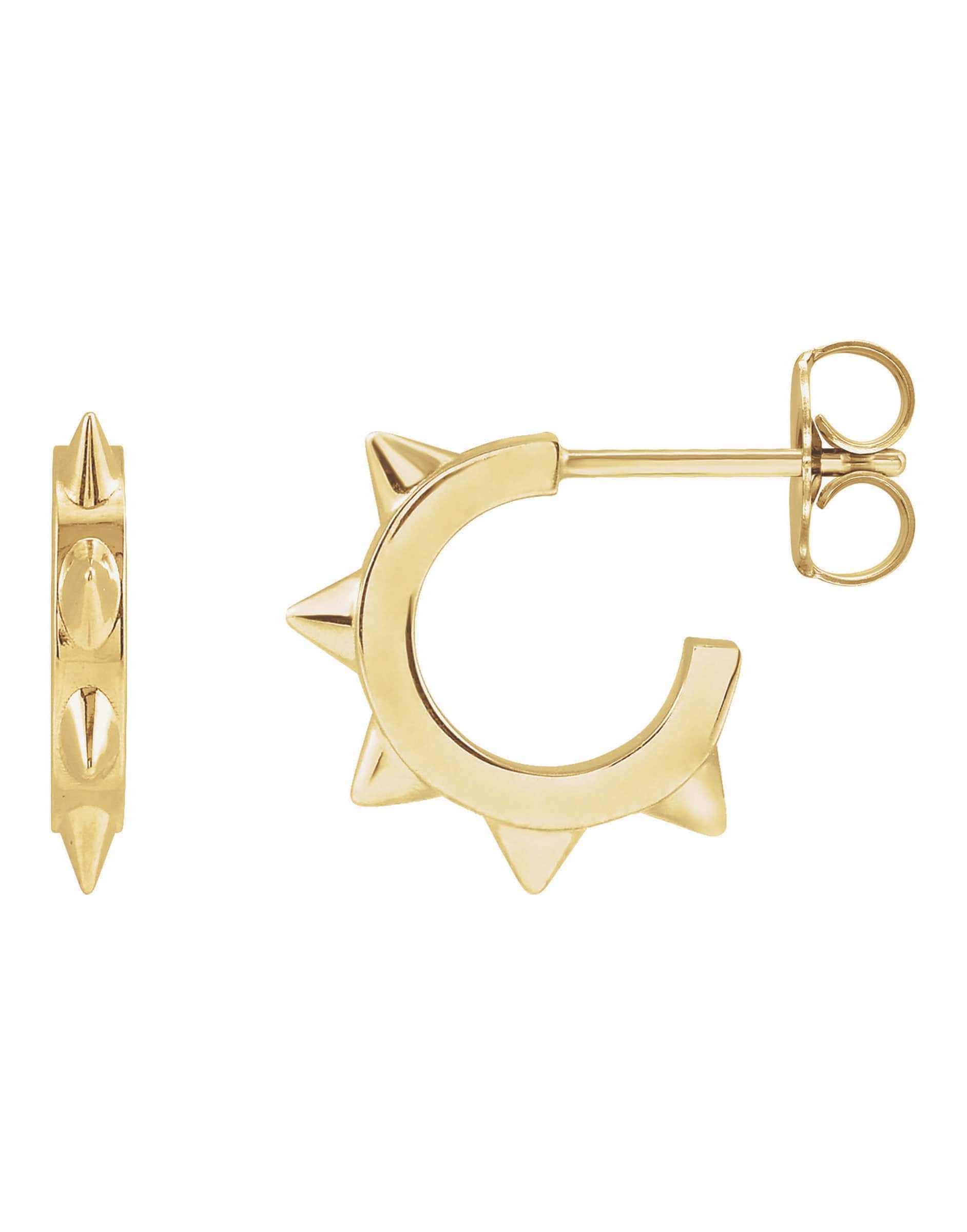 302 FINE JEWELRY-Spike Hoop Earrings-YELLOW GOLD
