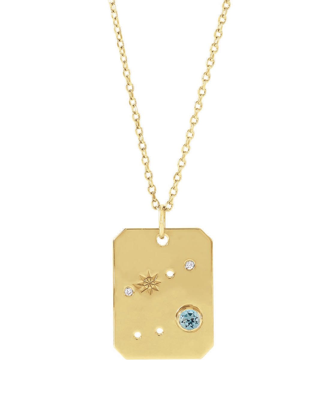 302 FINE JEWELRY-Cancer Zodiac Necklace-YELLOW GOLD
