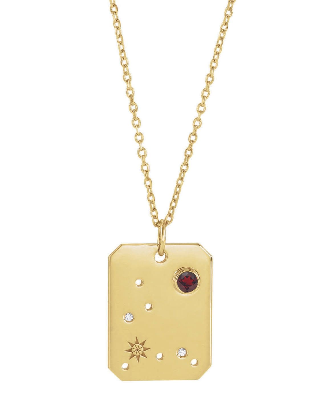 302 FINE JEWELRY-Pisces Zodiac Necklace-YELLOW GOLD