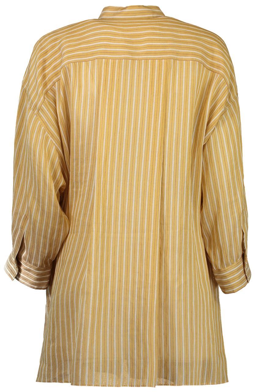 Stripe Relaxed Summer Shirt-YELLOW-XS-CLOTHINGTOPBLOUSE-BRUNELLO CUCINELLI
