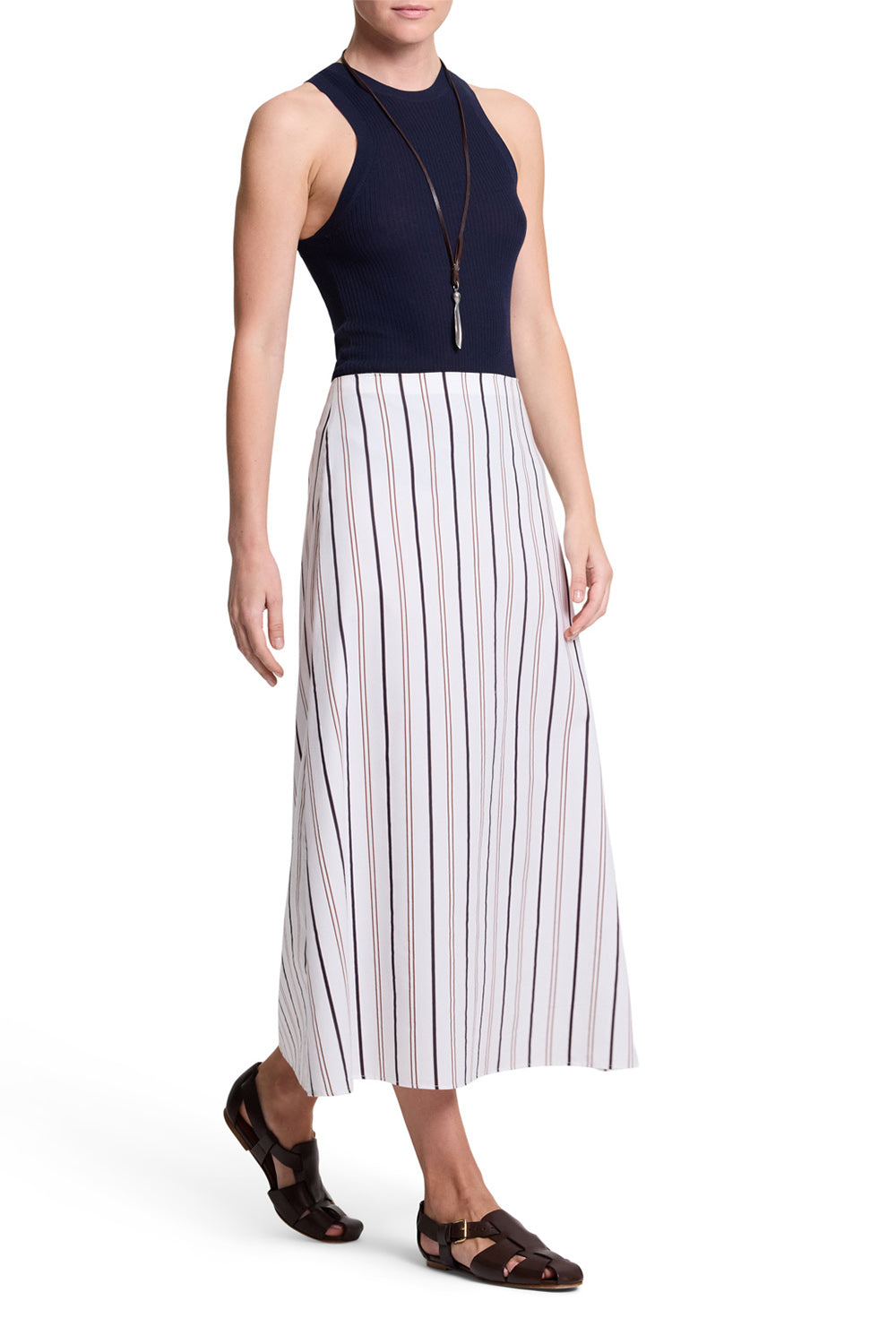  The A-Line Skirt - White Multi-STRIPE-2-CLOTHINGSKIRTMIDI-TWP 